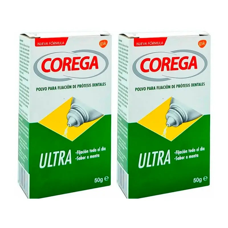 Corega Duplo Ultra Adesivo in polvere, 2 x 50 gr