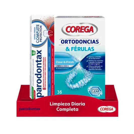 Corega Parodontax Pulizia quotidiana completa (pasta + pulizia ortodontica)