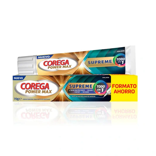 Corega Power Max Supreme Crema fissante per protesi dentarie, 70 g