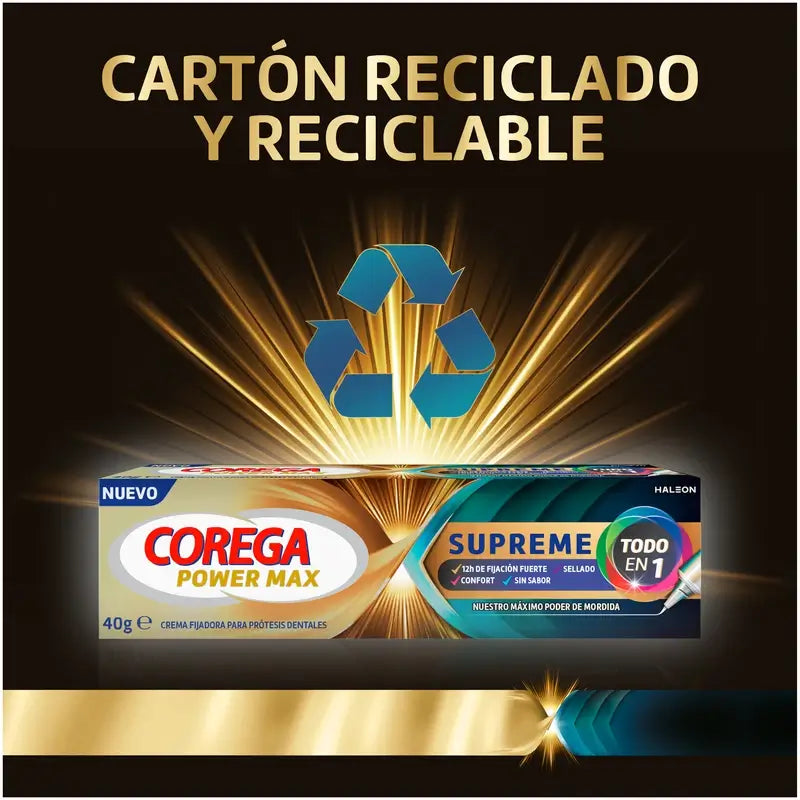 Corega Power Max Supreme Crema fissante per protesi dentarie, 70 g