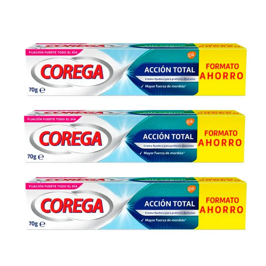Corega Triplo Crema Fissante Azione Totale, 3 x 70 gr