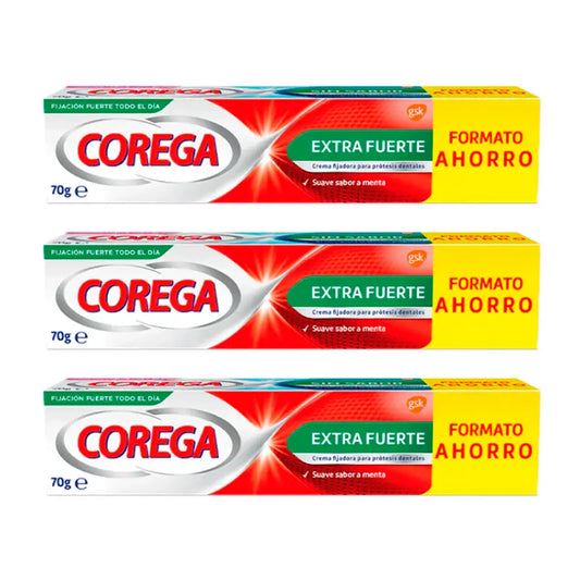 Corega Triplo Super Ultra Crema Extra Forte, 3 x 70 grammi