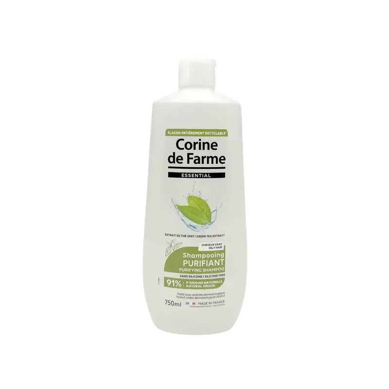 Corine De Farme Shampoo purificante con estratto di tè verde, 750ml