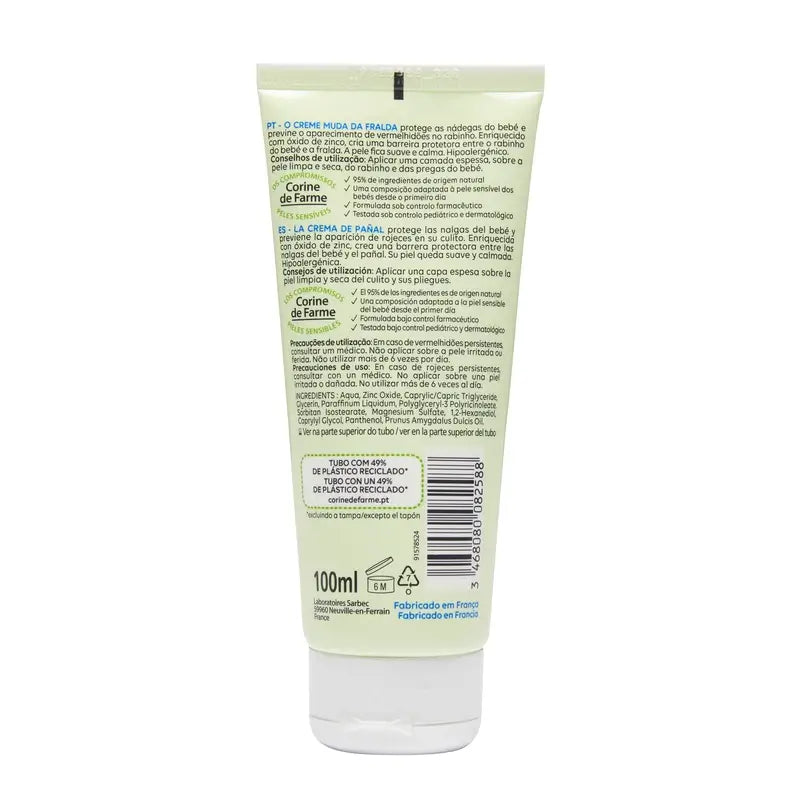 Corine De Farme Crema per pannolini alla calendula con ossido di zinco , 100 ml