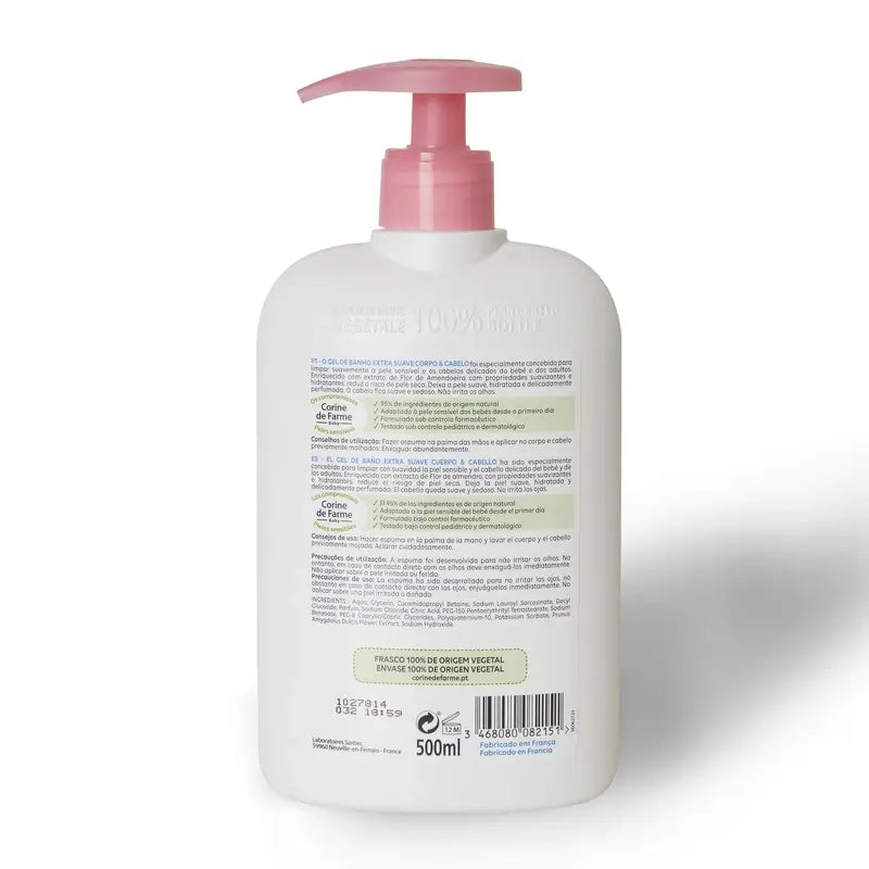 Corine De Farme Gel bagno extra delicato ai fiori di mandorlo , 500 ml