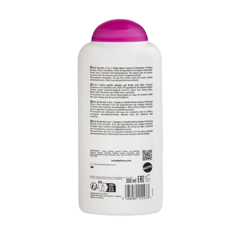 Corine De Farme 2 In 1 Gel doccia Barbie, 300 ml