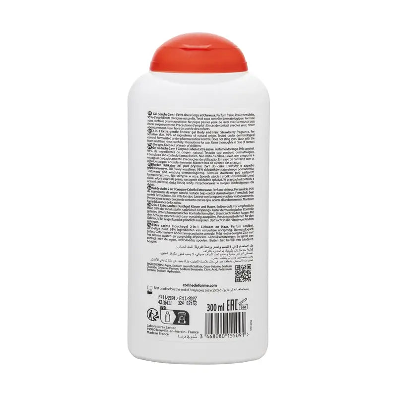 Corine De Farme 2 In 1 Gel Doccia Corpo & Capelli Bambini Fragola , 300 ml