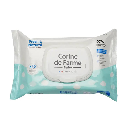 Corine De Farme Salviette biodegradabili fresche e naturali , 70 pz.