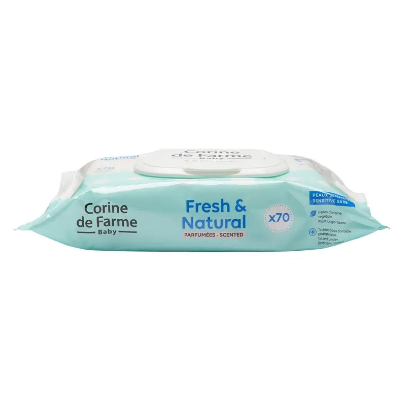 Corine De Farme Salviette biodegradabili fresche e naturali , 70 pz.