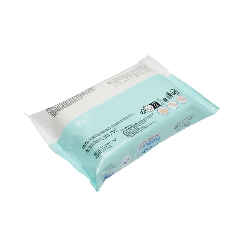 Corine De Farme Salviette biodegradabili fresche e naturali , 70 pz.