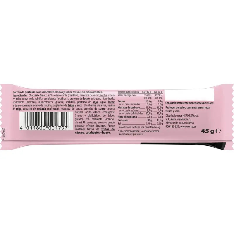 Corny Protein Soft Cioccolato bianco e fragola, 45 grammi