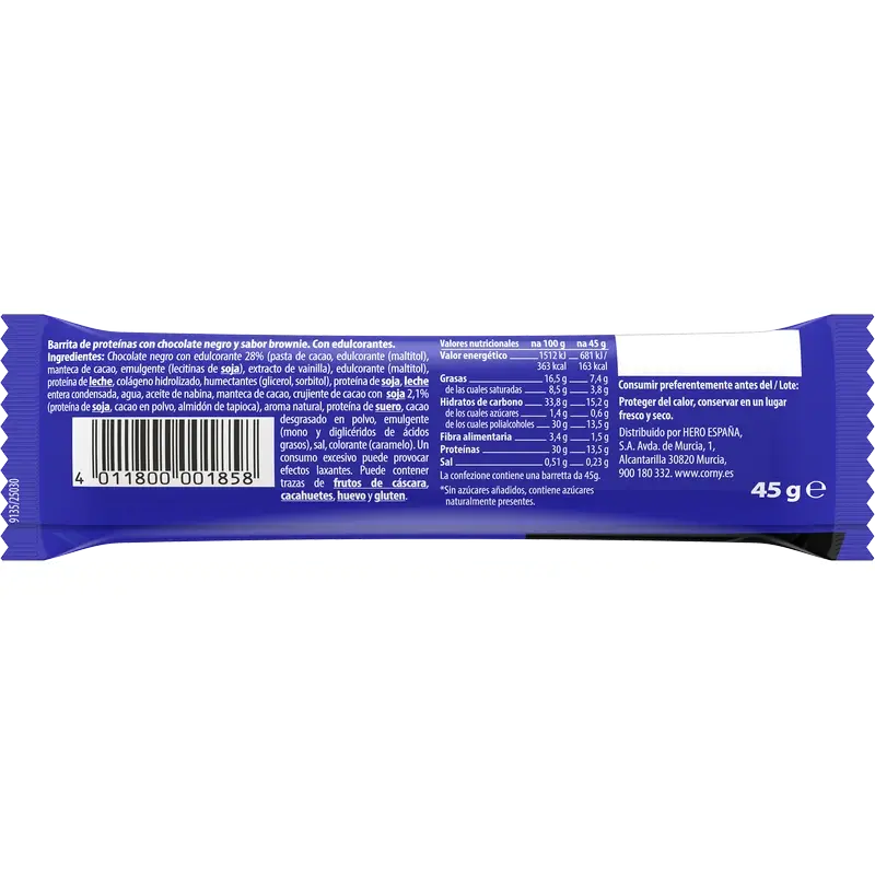 Corny Protein Soft Choco Brownie al cioccolato fondente, 45 grammi
