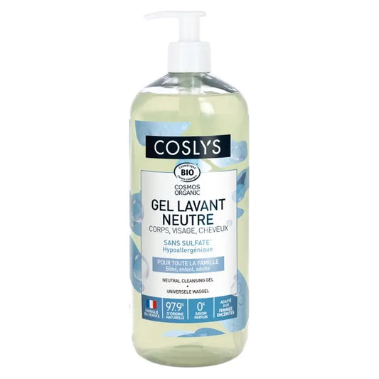 Coslys Gel doccia neutro universale: senza profumo, viso, corpo e capelli, 1000 ml