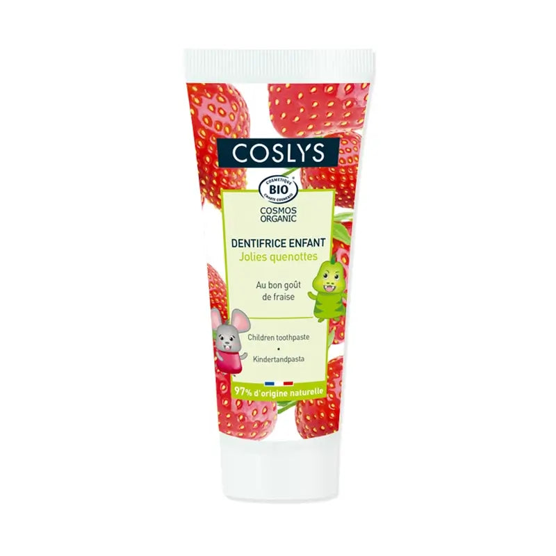 Coslys Gel Dentifricio per Bambini Fragola Biologica, 100 g