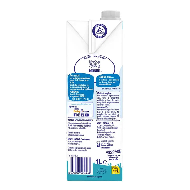 Nestlé Nativa Crecimiento 3 Original, 1L