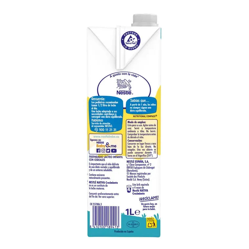Nestlé Nativa Crescita 3 Cereali, 1L
