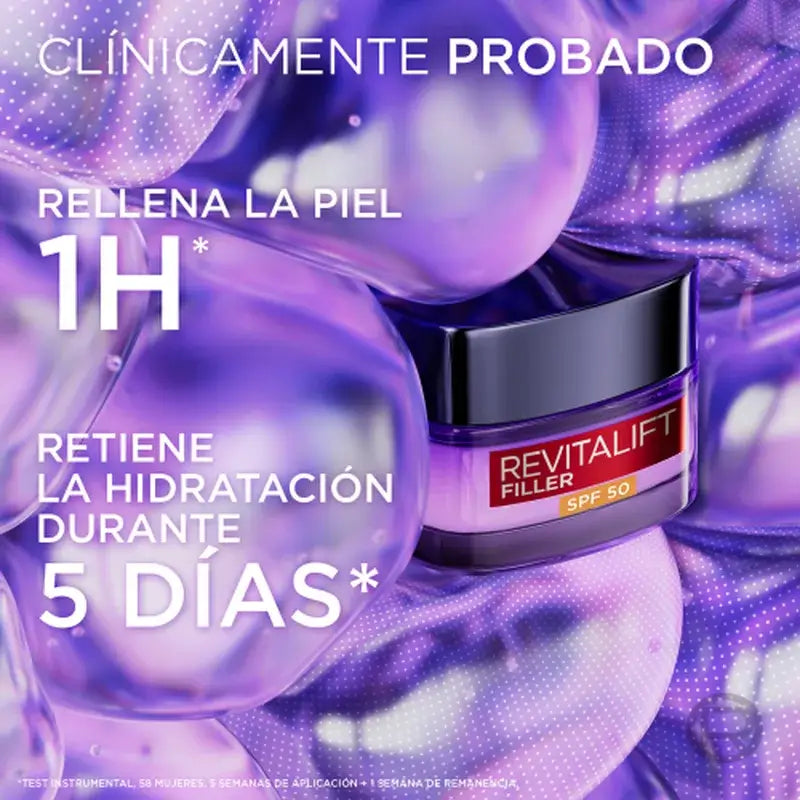 L'Oréal Paris Crema Intensiva Ricostituente con Acido Ialuronico e Spf 50: Volume e Protezione Uvb/Uva