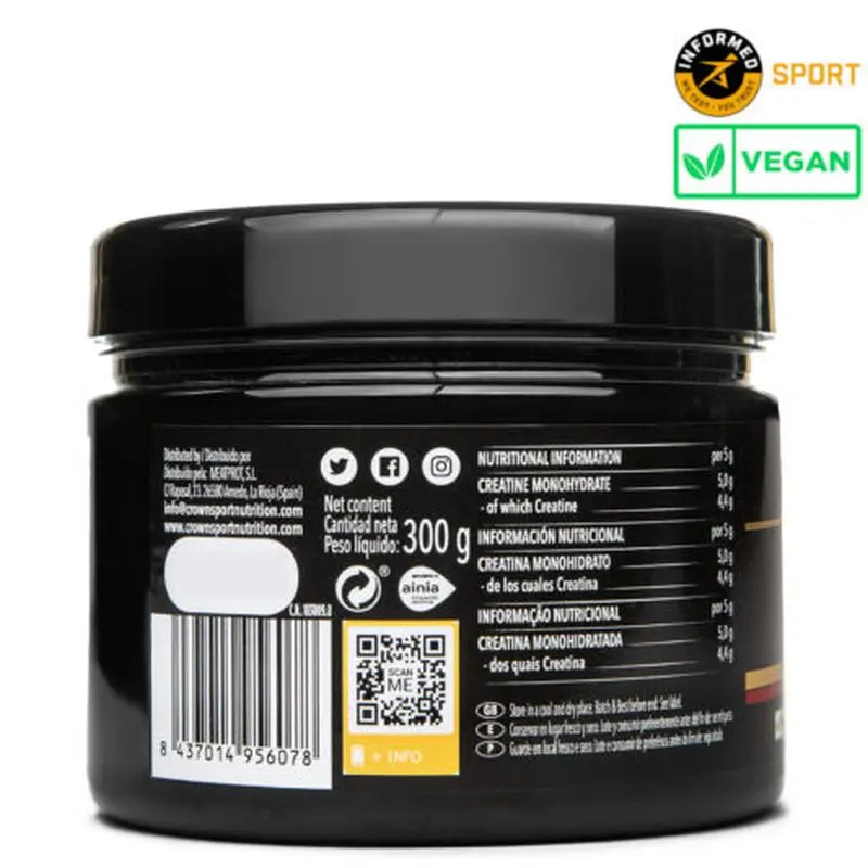 Crown Sport Nutrition Creatina monoidrato Creapure , 300 (60 dosi) g