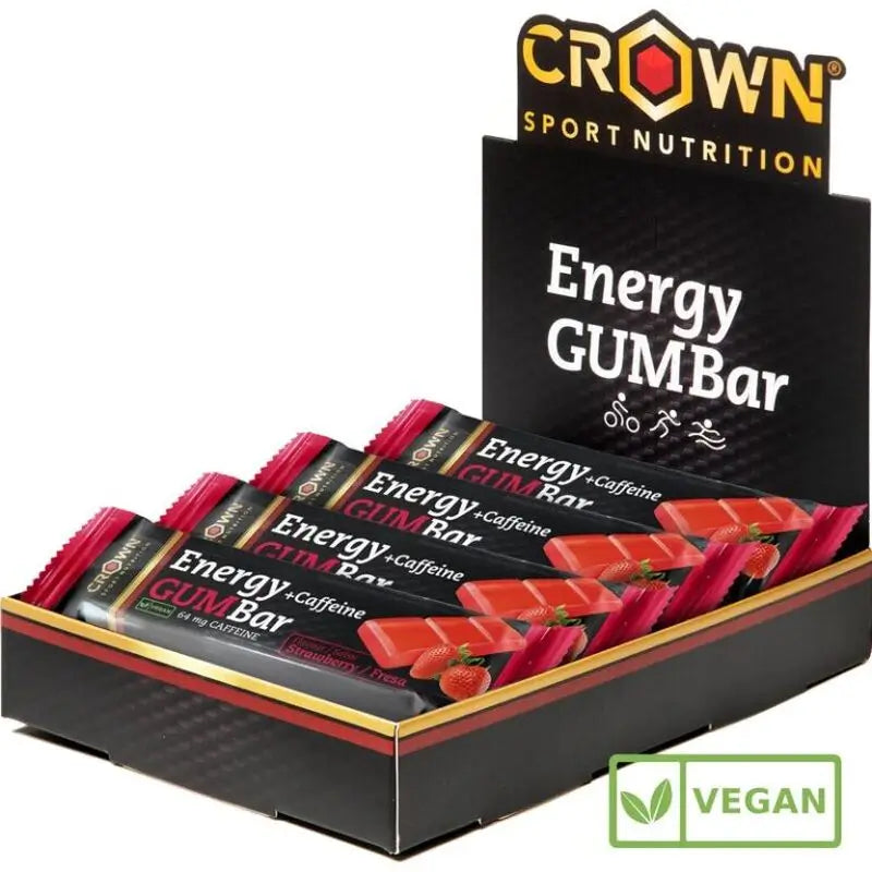 Crown Sport Nutrition Barretta energetica alla fragola + caffeina, 12 x 30 grammi