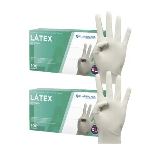 Cuatrogasa Guanti senza polvere in lattice bianchi taglia Xl, 2X100 unità