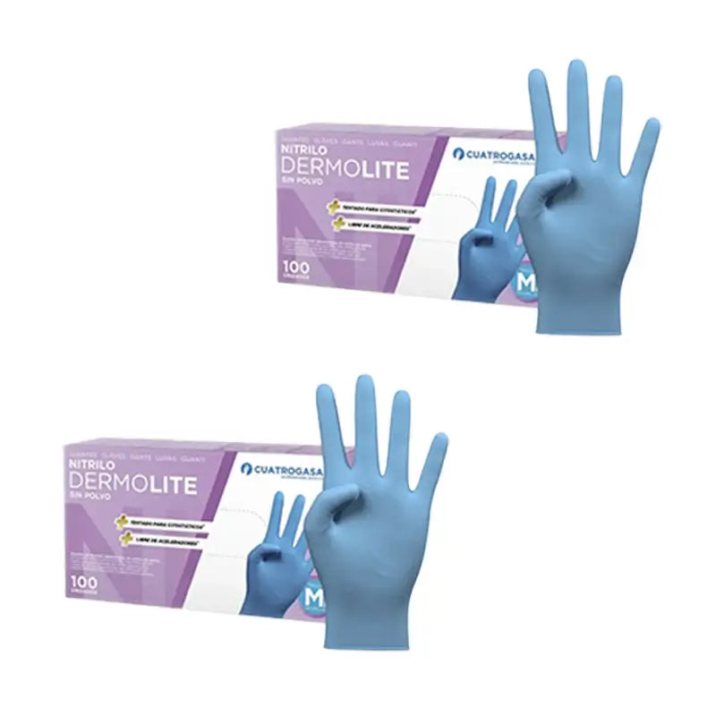 Guanti in vinile senza polvere Cuatrogasa Blu Taglia M, 2X100 Unità