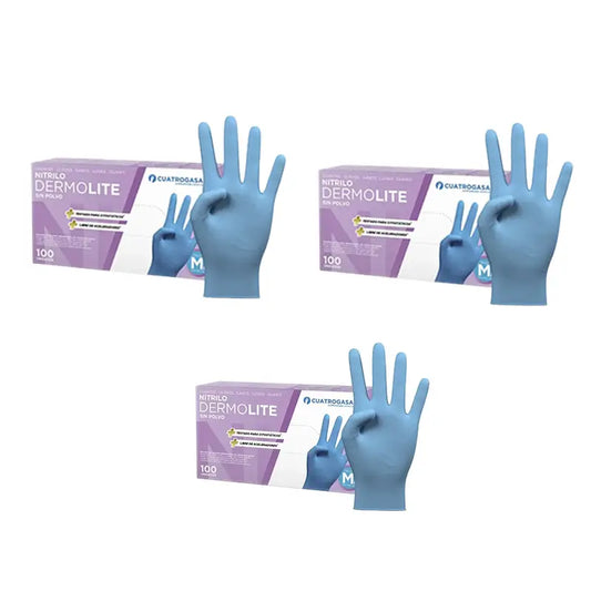 Guanti in vinile senza polvere Cuatrogasa Blu Taglia M, 3X100 Unità