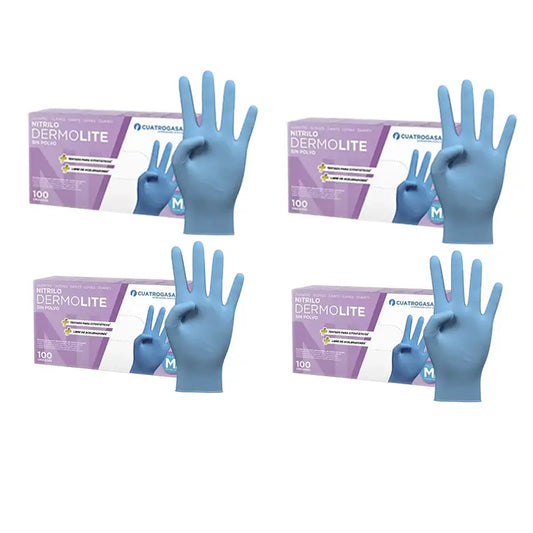 Guanti in vinile senza polvere Cuatrogasa Blu Taglia M, 4X100 Unità