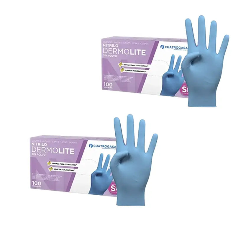 Guanti in vinile senza polvere Cuatrogasa Blu Taglia S, 2X100 Unità