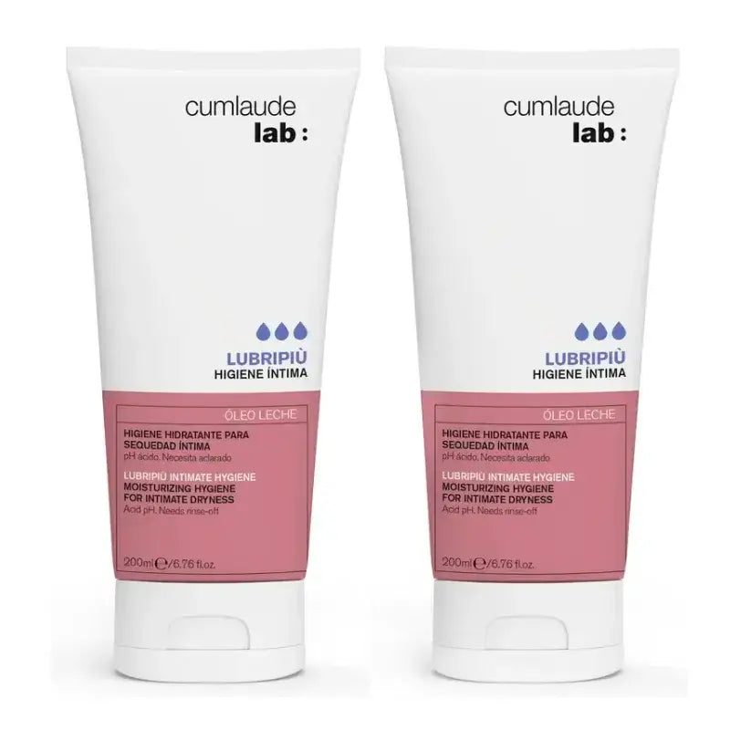 Cumlaude Lab Lubripiù Latte Oleo Igiene Intima, Confezione 2 x 200 ml