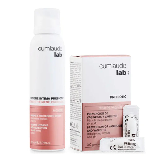 Cumlaude Lab Confezione igiene intima Mousse prebiotica 150 Ml + Uova prebiotiche , 10 unità