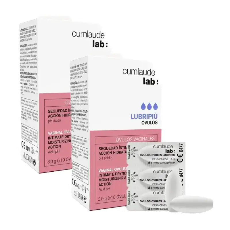 Cumlaude Lubripiu Lab Ovuli vaginali idratanti e lenitivi, confezione da 2 x 10 unità
