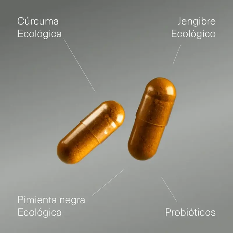 Aldous Bio Curcuma con zenzero e pepe nero con probiotici, 250 capsule