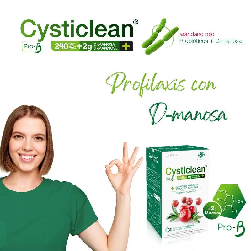 Cysticlean Prob-D Mannose 240 Mg Pac, 30 bustine