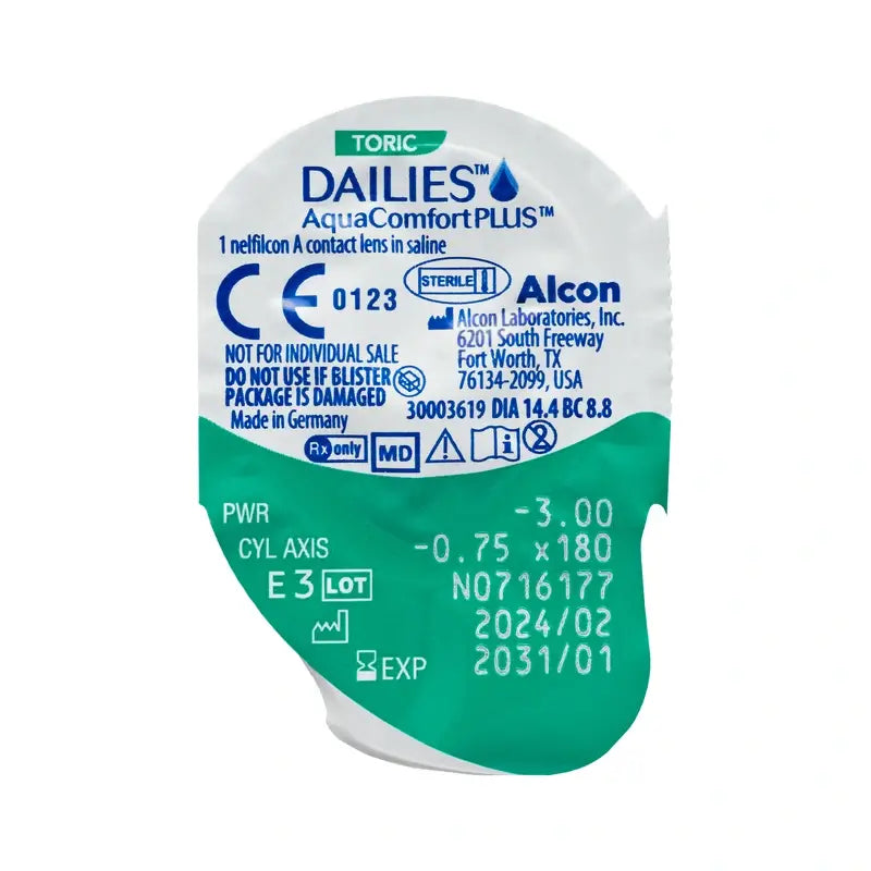 Dailies AquaComfort Plus Lenti toriche giornaliere , 90 unità