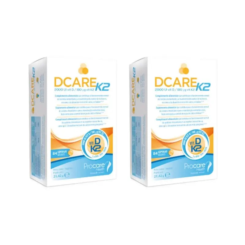 Dcare K2 2000 Iu Vitamina D3, 2X84 Perle