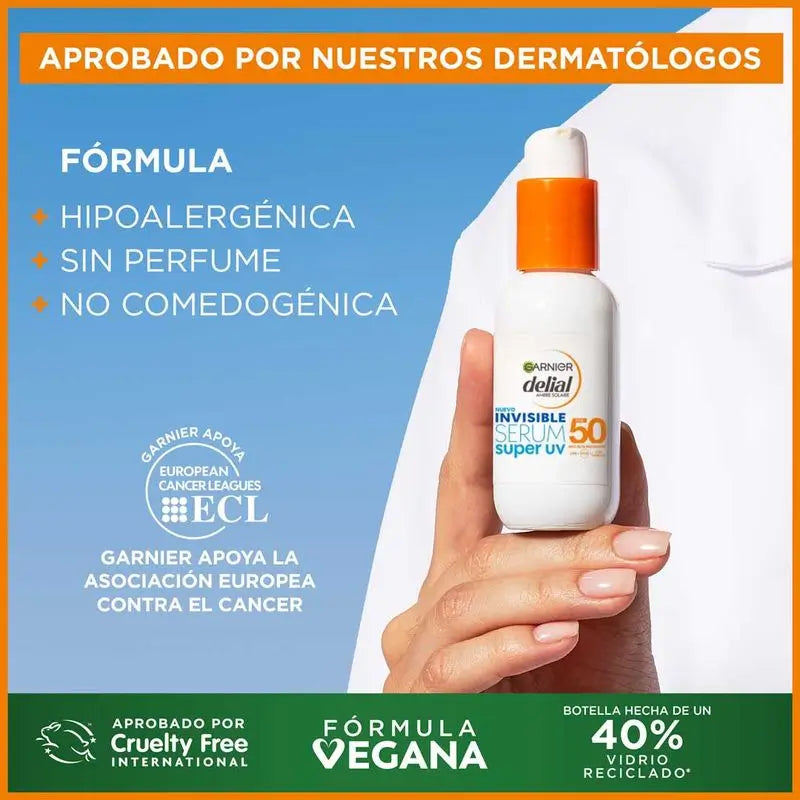 Delial Invisible Serum Super UV SPF50 Protezione solare quotidiana Light Feel, 40 ml