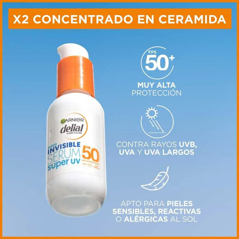 Delial Invisible Serum Super UV SPF50 Protezione solare quotidiana Light Feel, 40 ml