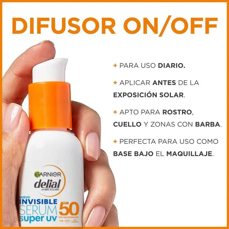 Delial Invisible Serum Super UV SPF50 Protezione solare quotidiana Light Feel, 40 ml