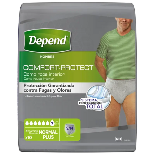Pannolino Depend Normal S/M Maschio Adulto , 10 pezzi