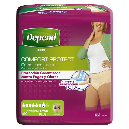 Depend Normal S/M Pannolino per adulti donna , 10 pezzi