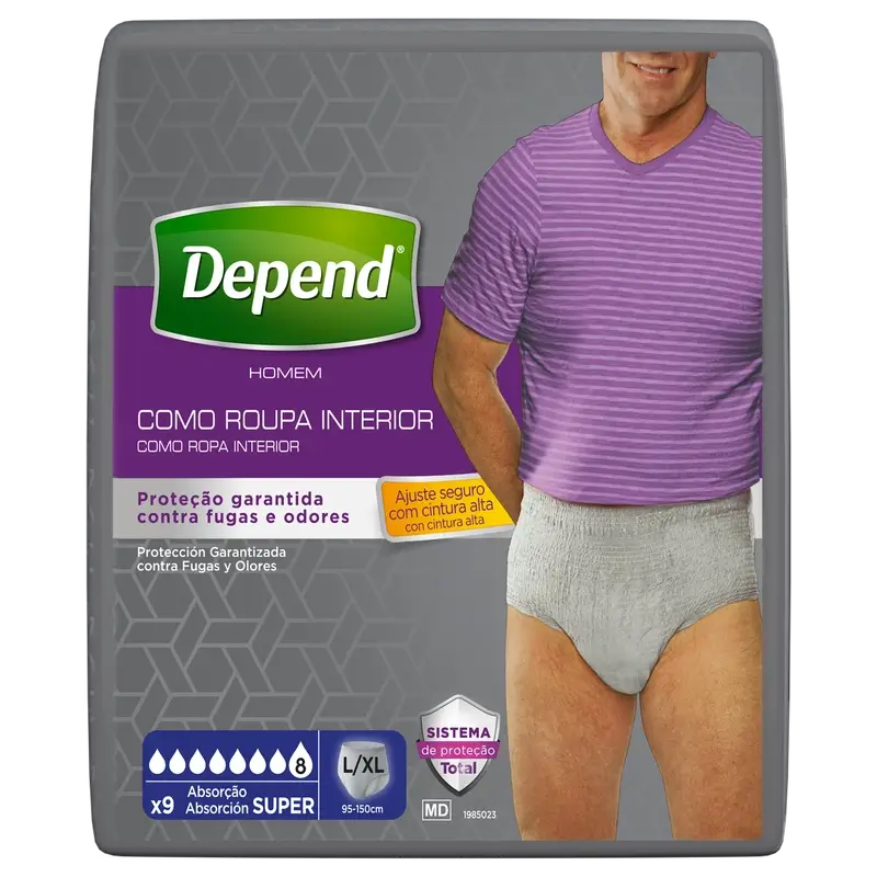 Depend Super L/Xl Pannolino maschio adulto , 9 pz.