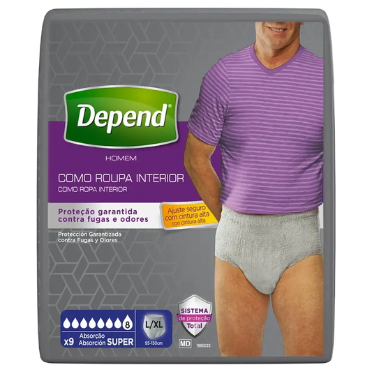 Depend Super L/Xl Pannolino maschio adulto , 9 pz.