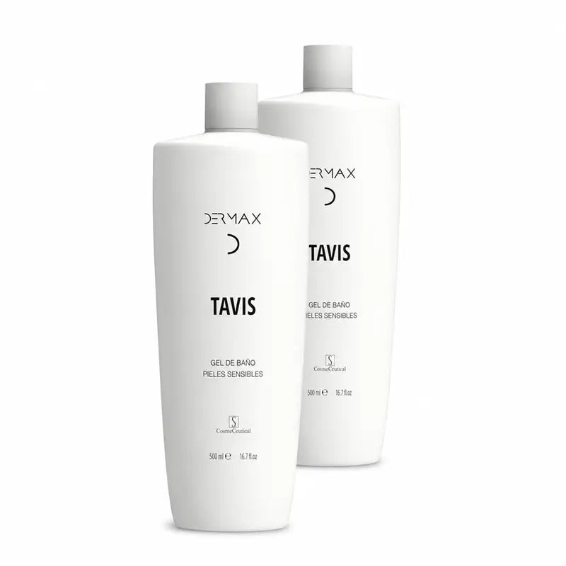 Dermax Tavis Gel da bagno per pelli sensibili, confezione da 2 x 500 ml