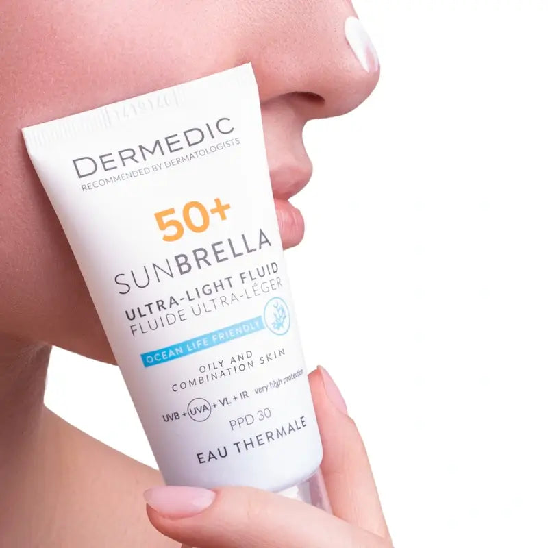 Dermedic Sunbrella Fluido Ultraleggero Spf 50+ Pelle grassa e mista, 40 ml