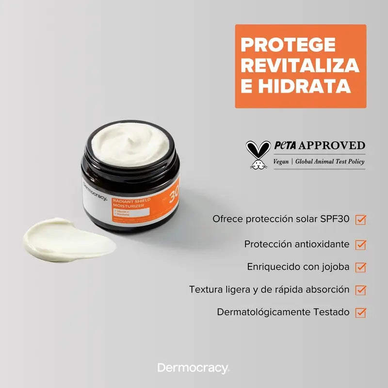Dermocracy Radiant Shield Spf30 Idratante 10%.