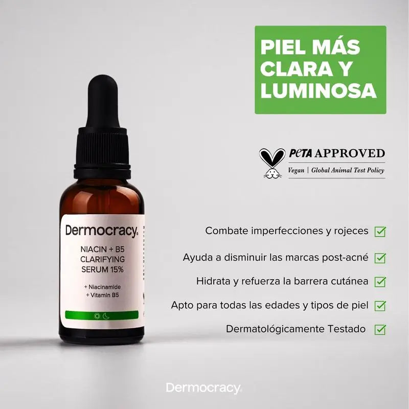 Dermocracy Niacin +B5 Clarifying Serum 15% Niacinamide + Vitamina B5 , 30 Ml