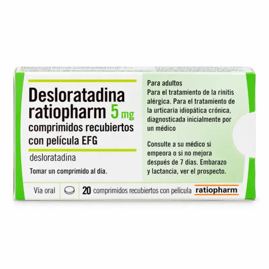 Desloratadina Ratiopharm 5 mg, 20 compresse rivestite con film