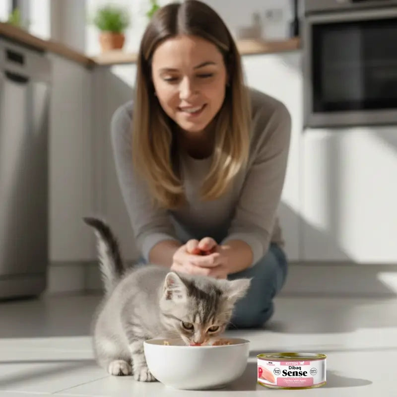Dibaq Sense Wet Cat Food for Kittens – Chicken with Apple, 12 x 70 g
