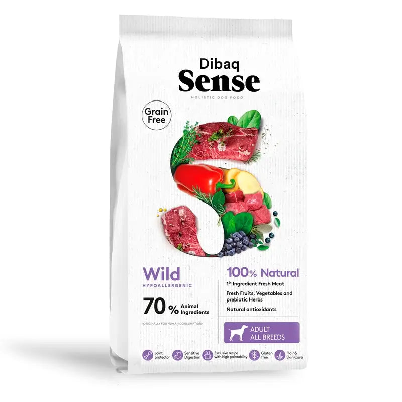 Dibaq Sense Grain-Free Dog Food with Wild Boar and Venison, 10 kg