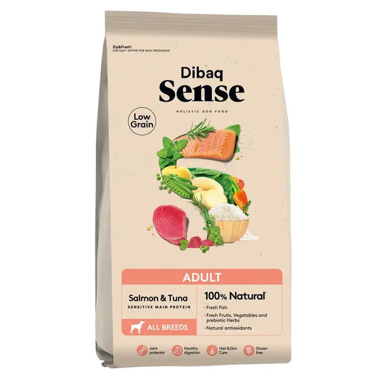 Dibaq Sense Low-Grain Fish Dog Food for Adult Dogs, 2 kg
